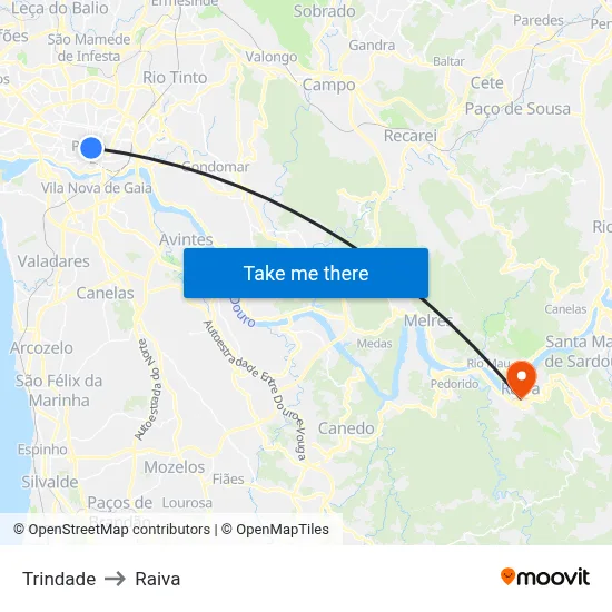 Trindade to Raiva map