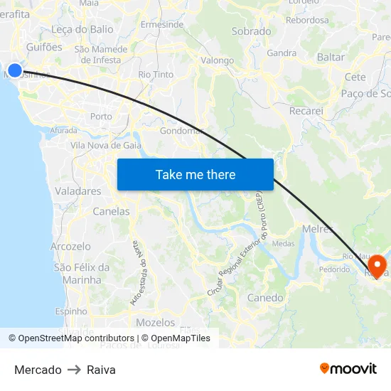 Mercado to Raiva map