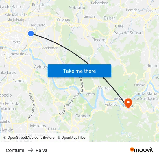 Contumil to Raiva map