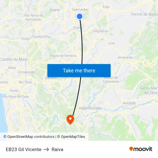 EB23 Gil Vicente to Raiva map