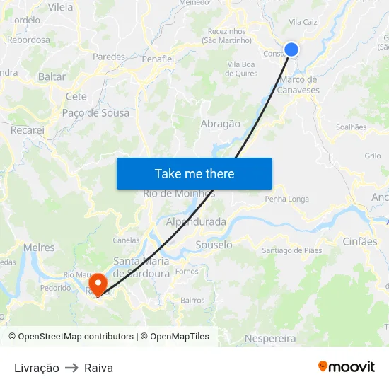 Livração to Raiva map