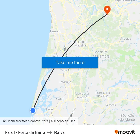 Farol - Forte da Barra to Raiva map