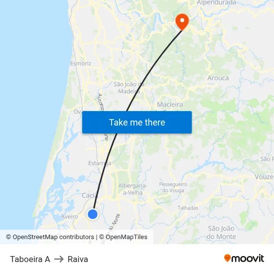Taboeira A to Raiva map