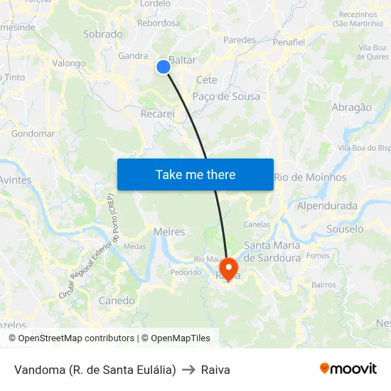 Vandoma (R. de Santa Eulália) to Raiva map