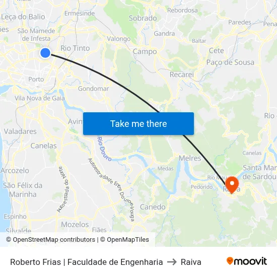 Roberto Frias | Faculdade de Engenharia to Raiva map