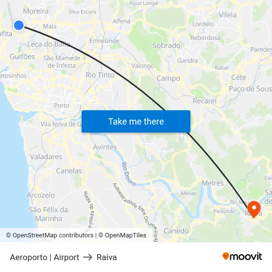 Aeroporto | Airport to Raiva map