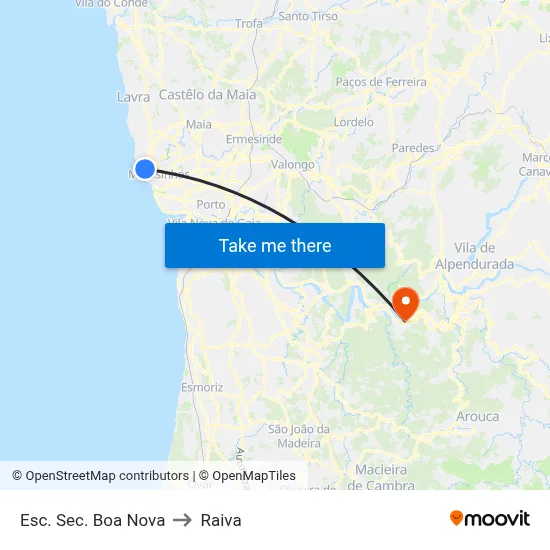 Esc. Sec. Boa Nova to Raiva map