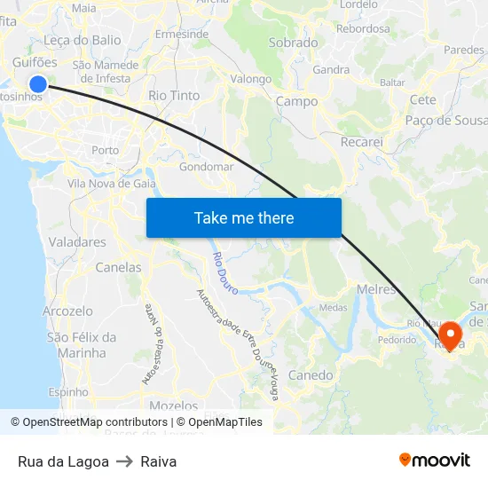 Rua da Lagoa to Raiva map