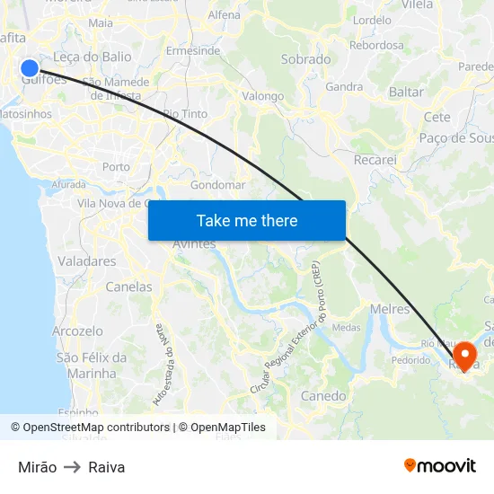 Mirão to Raiva map