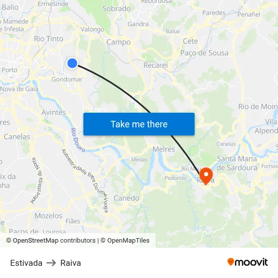 Estivada to Raiva map