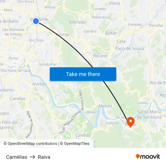 Camélias to Raiva map