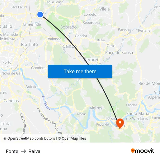 Fonte to Raiva map