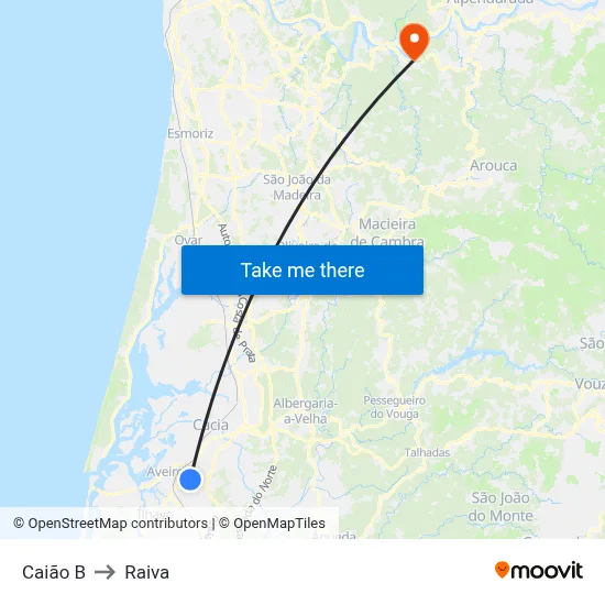 Caião B to Raiva map