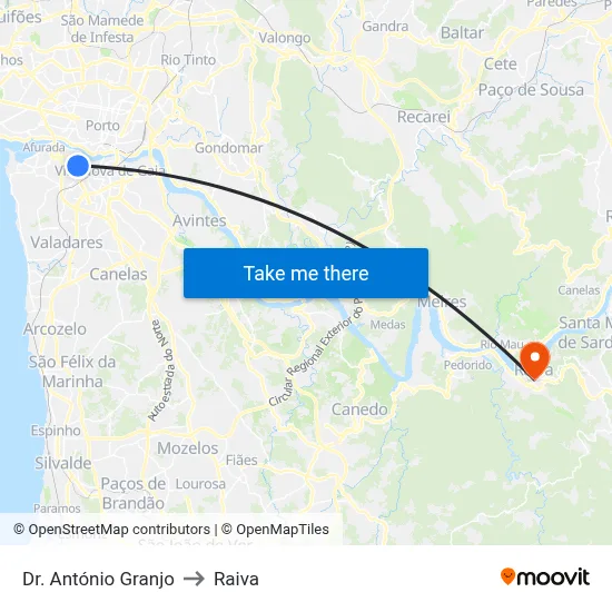 Dr. António Granjo to Raiva map