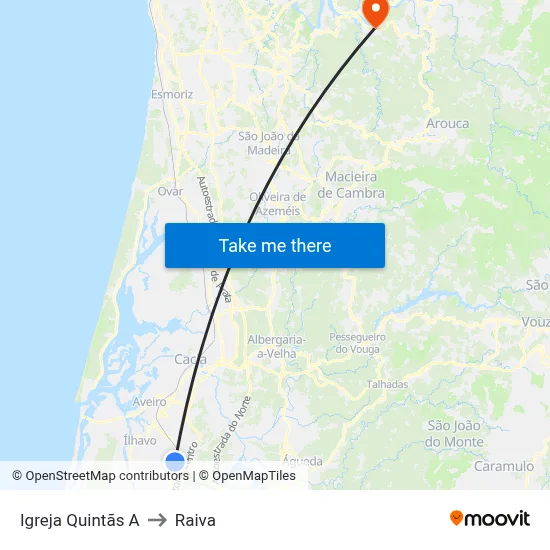 Igreja Quintãs A to Raiva map
