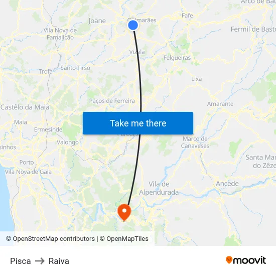 Pisca to Raiva map