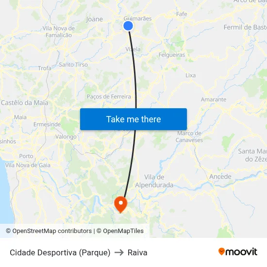 Cidade Desportiva (Parque) to Raiva map