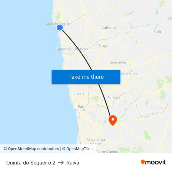 Quinta do Sequeiro 2 to Raiva map