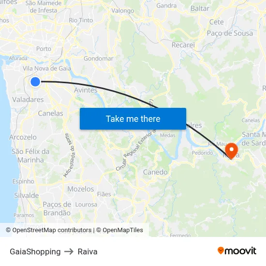 GaiaShopping to Raiva map