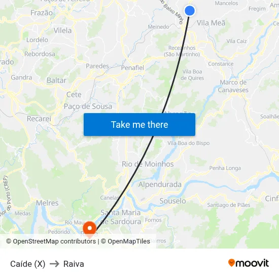 Caíde (X) to Raiva map