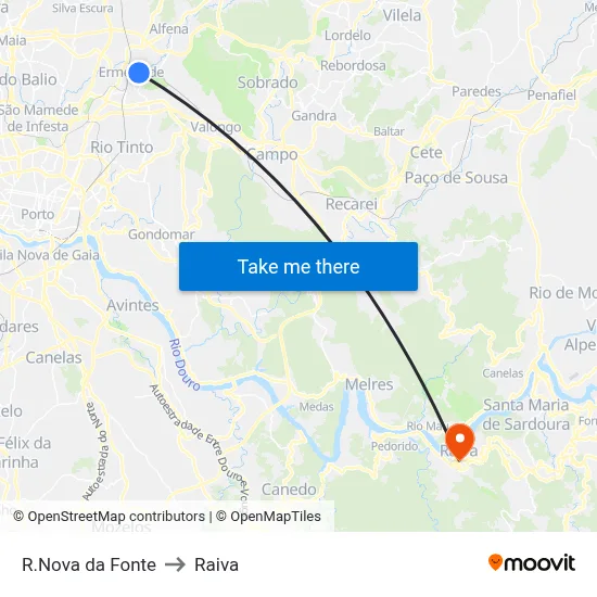 R.Nova da Fonte to Raiva map