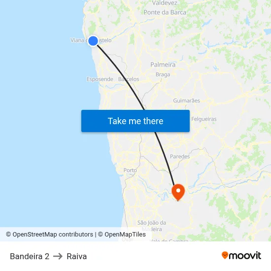 Bandeira 2 to Raiva map