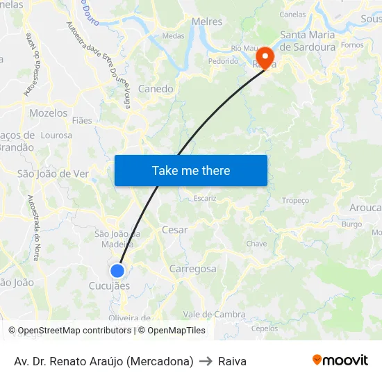 Av. Dr. Renato Araújo (Mercadona) to Raiva map