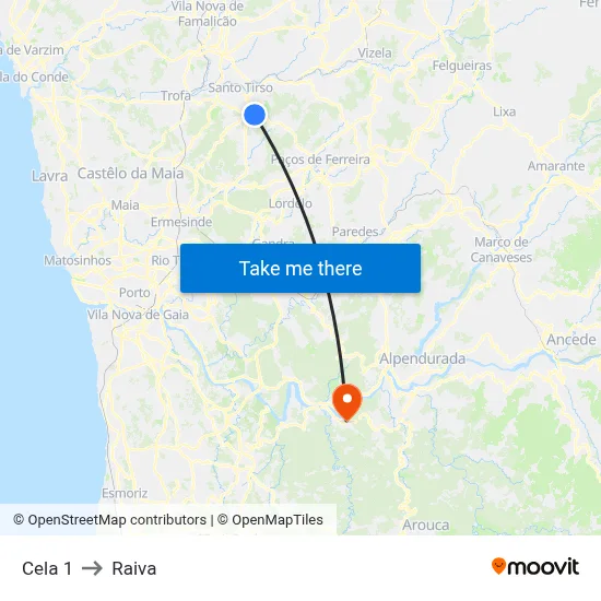 Cela 1 to Raiva map