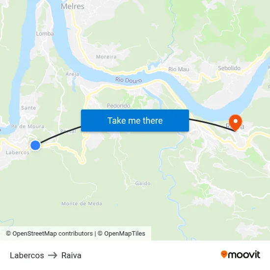 Labercos to Raiva map