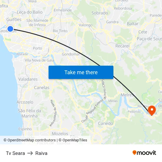 Tv Seara to Raiva map