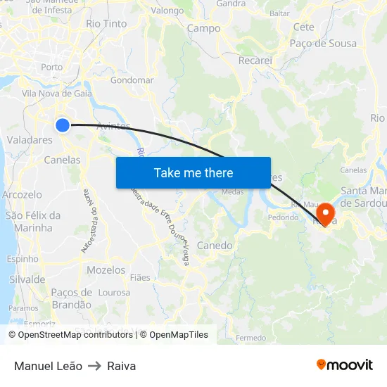 Manuel Leão to Raiva map