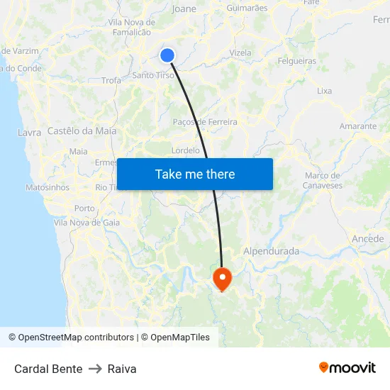Cardal Bente to Raiva map