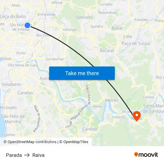 Parada to Raiva map