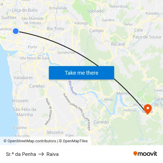 Sr.ª da Penha to Raiva map