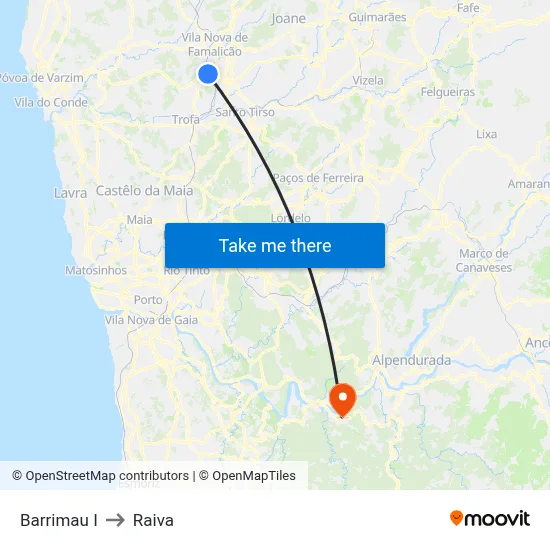 Barrimau I to Raiva map