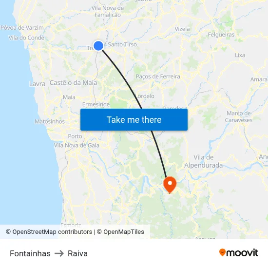 Fontainhas to Raiva map