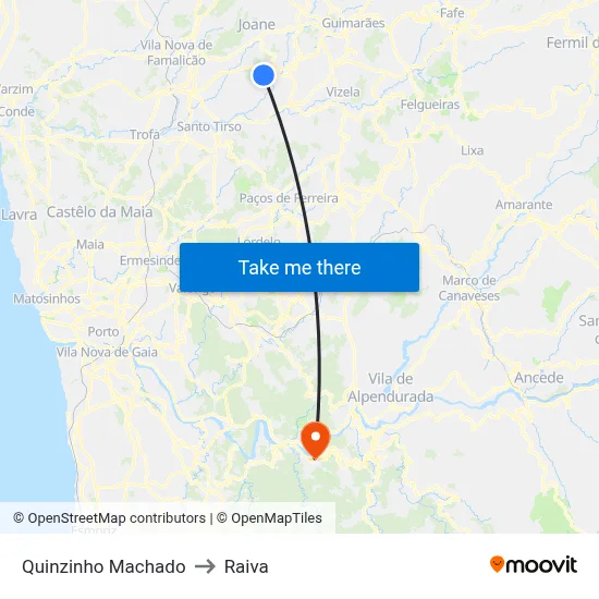 Quinzinho Machado to Raiva map