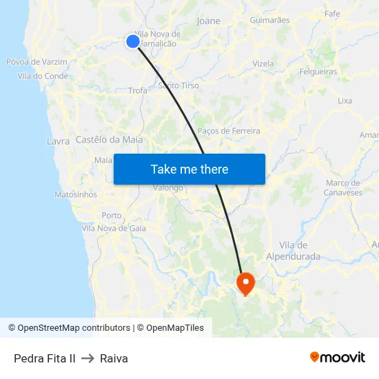 Pedra Fita II to Raiva map