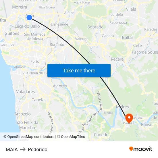MAIA to Pedorido map