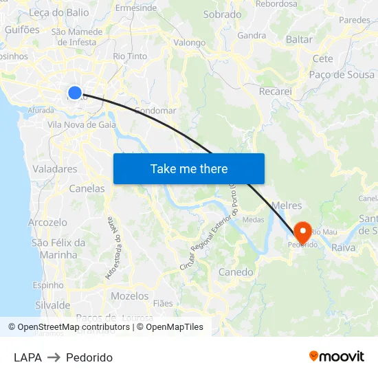 LAPA to Pedorido map