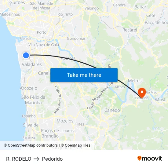 R. RODELO to Pedorido map