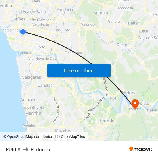RUELA to Pedorido map