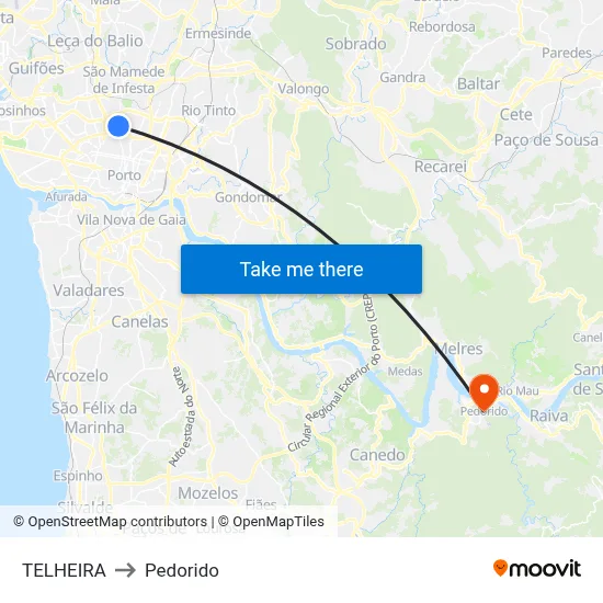 TELHEIRA to Pedorido map