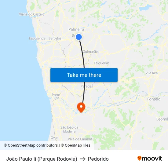 João Paulo Ii (Parque Rodovia) to Pedorido map