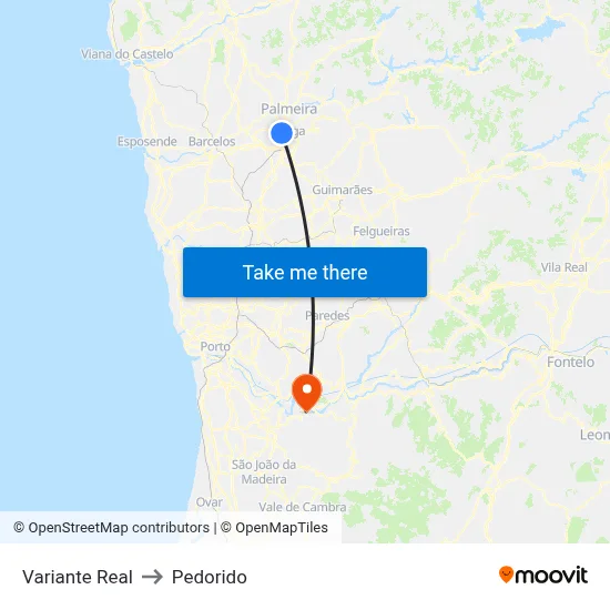 Variante Real to Pedorido map