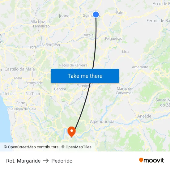 Rot. Margaride to Pedorido map
