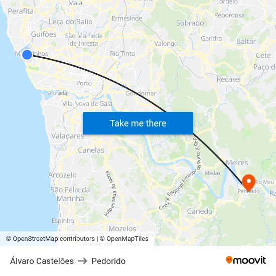 Álvaro Castelões to Pedorido map