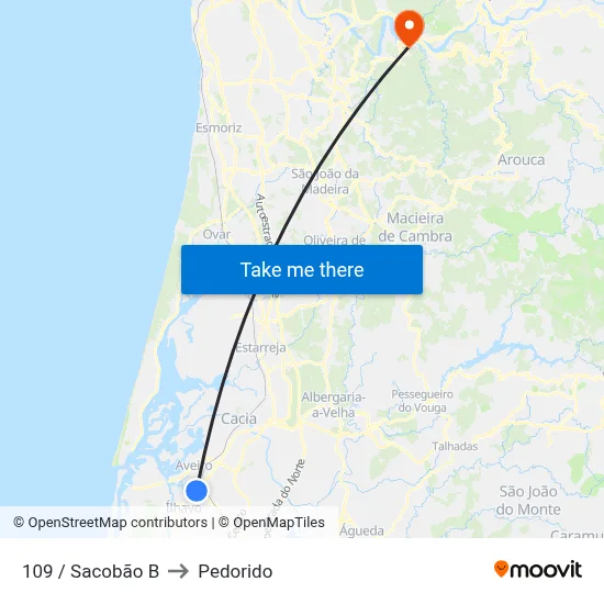 109 / Sacobão B to Pedorido map