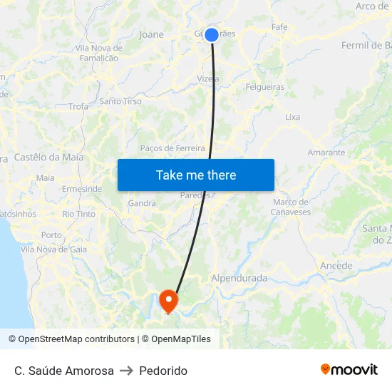 C. Saúde Amorosa to Pedorido map