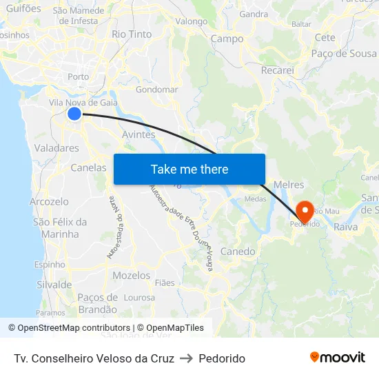 Tv. Conselheiro Veloso da Cruz to Pedorido map